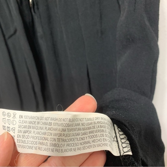 Forever 21 Black Flowy Button Up Tank Collar Summer Dress size Small - Picture 4 of 5